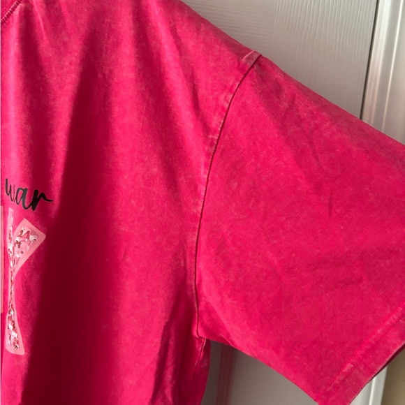 Breast Cancer Awareness Pink Distressed “In October We Wear Pink” T-Shirt - Picture 9 of 11